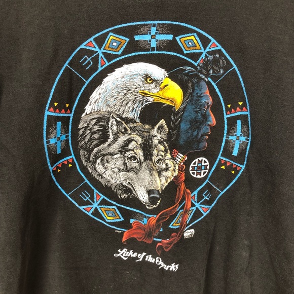 Vintage Eagle Native Indian T Shirt 90s - Picture 2 of 6